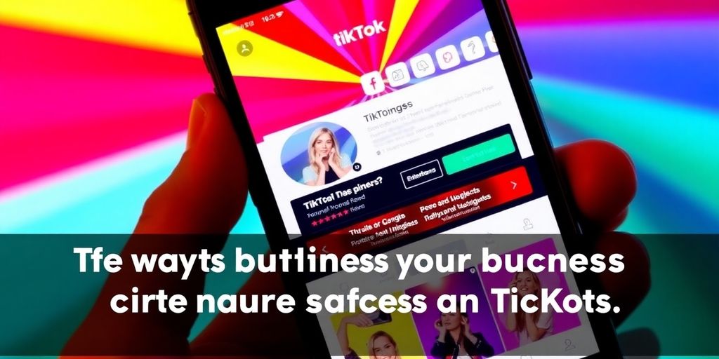 Smartphone displaying a TikTok profile with colorful background.